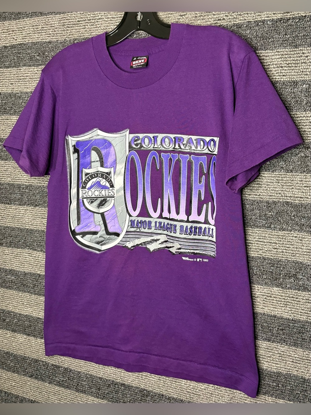 Vintage 1993 Ravens Colorado Rockies MLB Baseball Single Stitch T-Shirt Medium